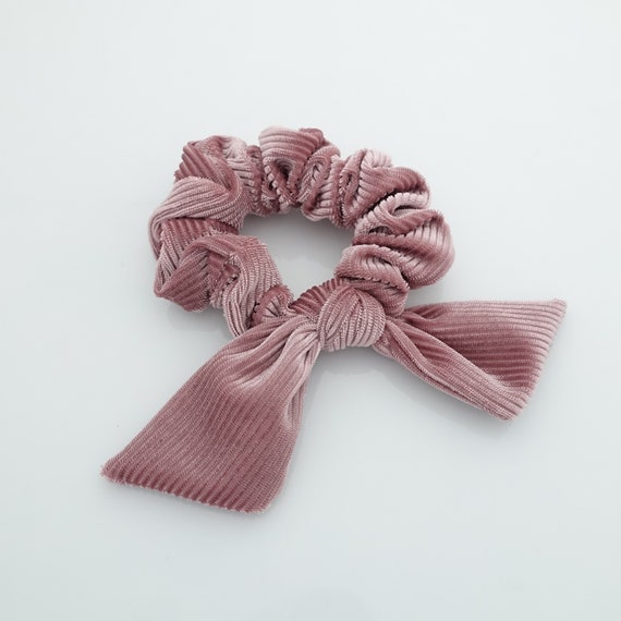 Soft Glossy Corduroy Bow Knot Scrunchies Cute Hair Tie Women Etsy
