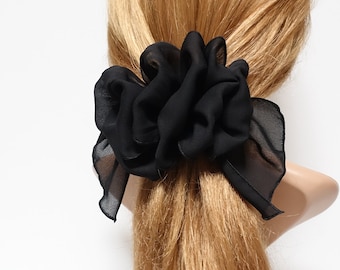 chiffon ruffle flower hair barrette woman hair accessory