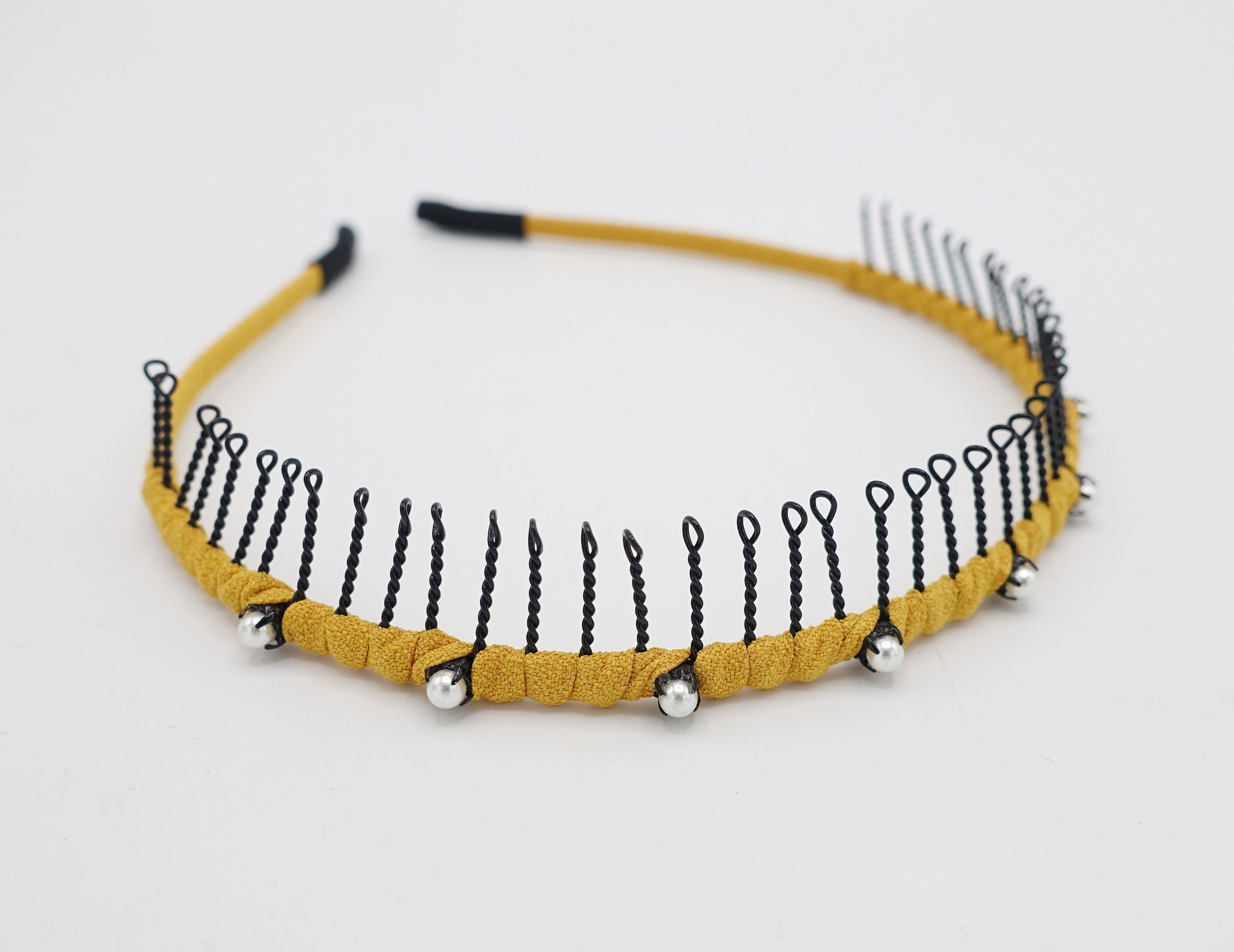 Pearl Embellished Teeth Comb Headband Wrap Hairband Basic Etsy UK