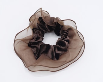 Velvet Scrunchie with Organza Edge