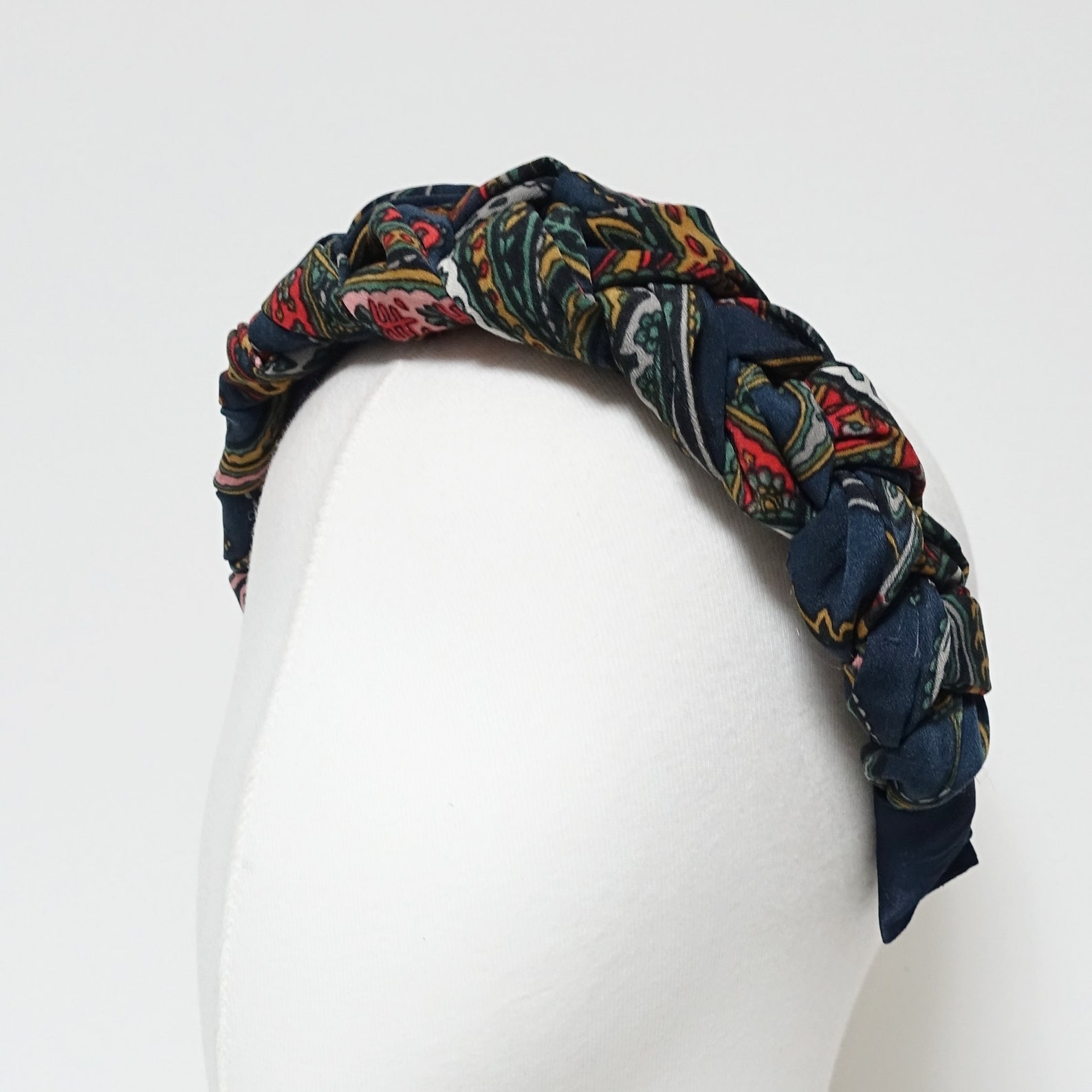 Chiffon Paisley Braided Headband Stylish Woman Hairband Etsy