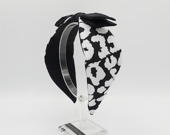animal print grosgrain bow knot headband hair accessory for women