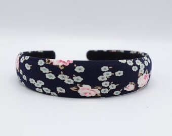 Floral Print Headband: Navy Blue Women's Hair Accessory