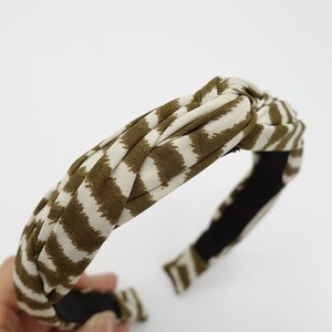 zebra print 2 strand crossed round braided headband for women