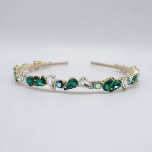 Tiara de cristal em forma de gota d&#39;água: strass tcheco adornado