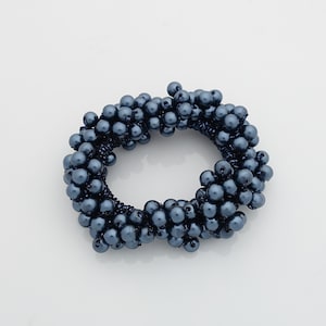 sleek ball decorated ponytail holder beaded hair tie scrunchies women hair accessories