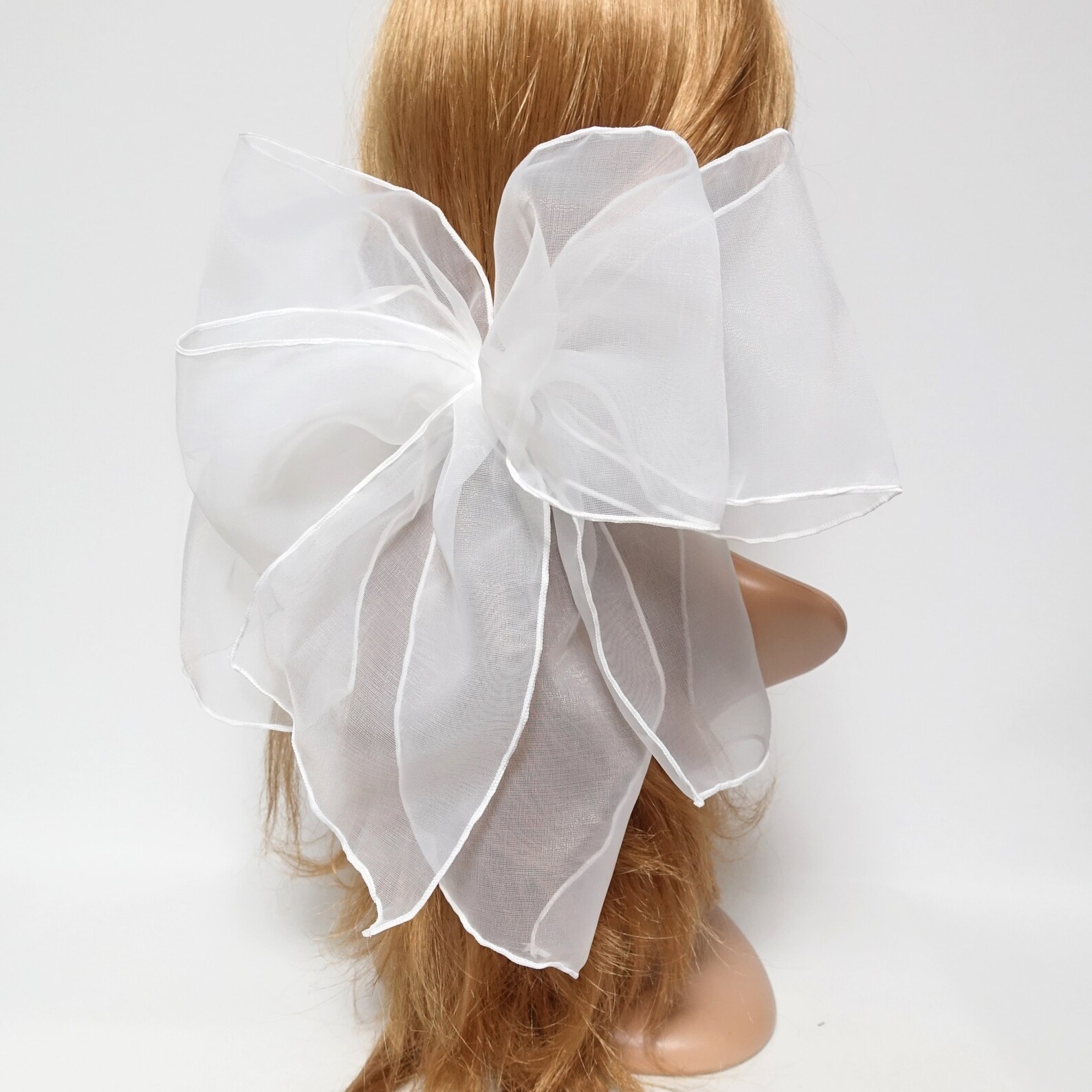 Picture of Oversized Organdy Hair Bow Clip, Special Event Accessory - Etsy