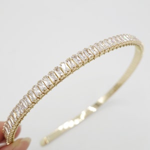 bling cubic zirconia embellished  headband thin hairband women hair accessory