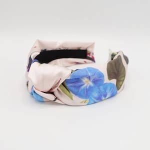 Seidenstirnband Blumendruck Knoten Haarband Luxus Haarschmuck für Frauen
