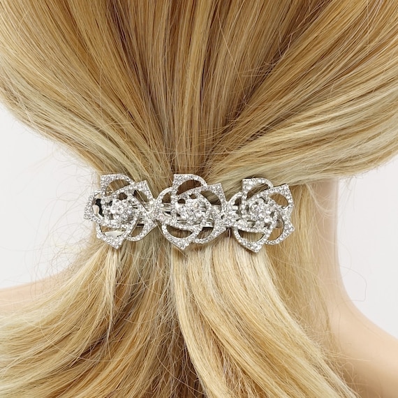 Accessorio per capelli camelia con molletta per capelli con fiore di strass  per donna -  Italia