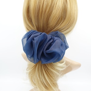 solid mesh scrunchies hair barrette pleated wave women hair accessories