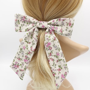 floral cotton hair bow for women