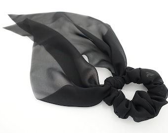 chiffon long tail bow knot scrunchies stylish scarf hair tie hair bow for women