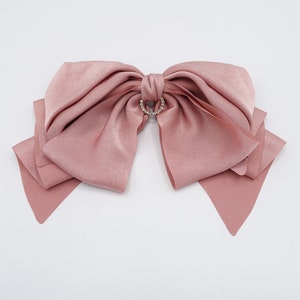 Satin Hair Bow, Layered Hair Bow, Rhinestone Hair Bow for Women - Etsy