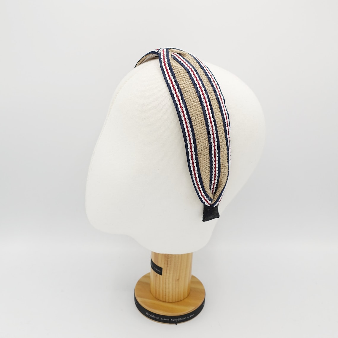 Linen stripe headband front knot hairband for women Etsy