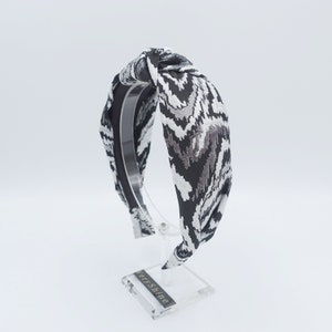 Lame Embroidered Knot Headband: Top Knot Wave Hairband