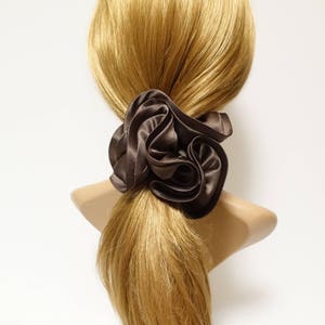 satin hair scrunchie hair tie Women solid color scrunchy ponytail Hair tie accessory in scrunchies image 9