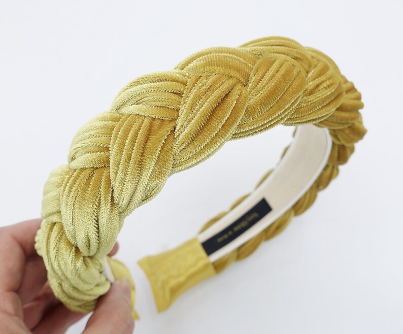 Velvet Braided Headband Wide Version Stylish Chunky Hairband Etsy