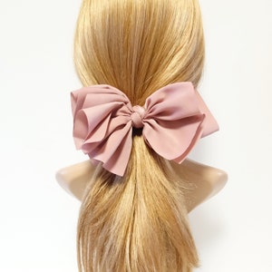 sleek asymmetric hair bow barrette handmade solid color women hair bow hair clip accessory