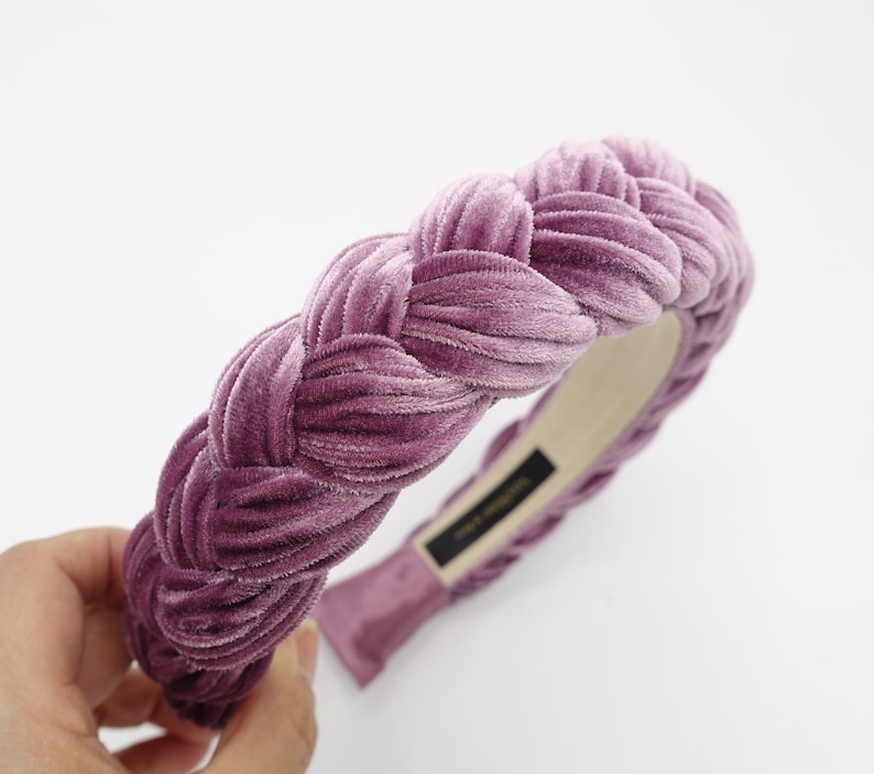 Velvet Braided Headband Wide Version Stylish Chunky Hairband Etsy