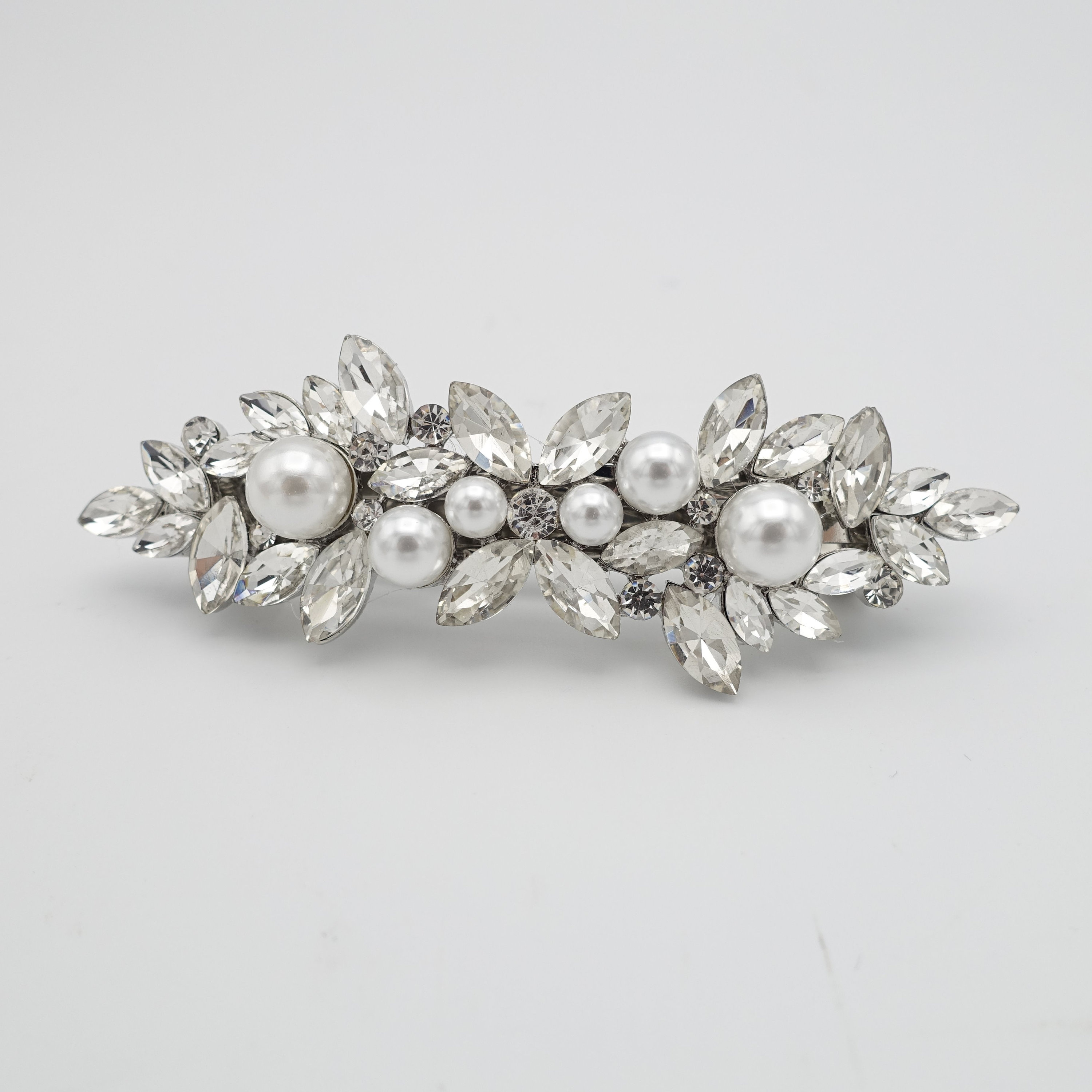 Pearl Rhinestone Hair Barrette Flower Branch Event Wedding  display picture 2
