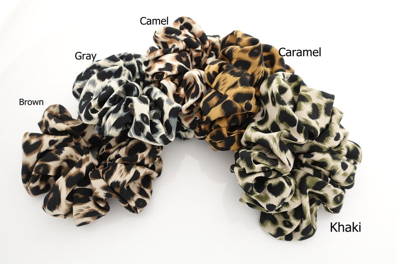 ACE Soft Silky Print Hair Scrunchies - Lot Of 6, 12, 24, Or 48 - Multi-Color Fabric Hair Ties, 4" Diameter