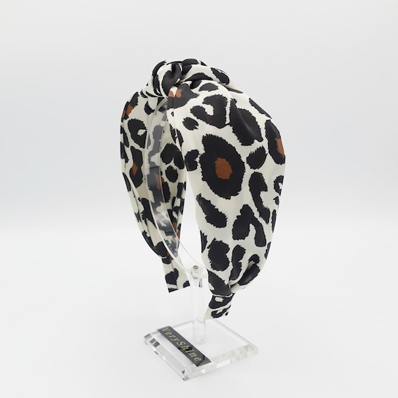 Cerchietto Moda Con Nodo E Fantasia Leopardata – Accessorio Per Capelli Donna In Tessuto E Resina – Giallo E Marrone - 3