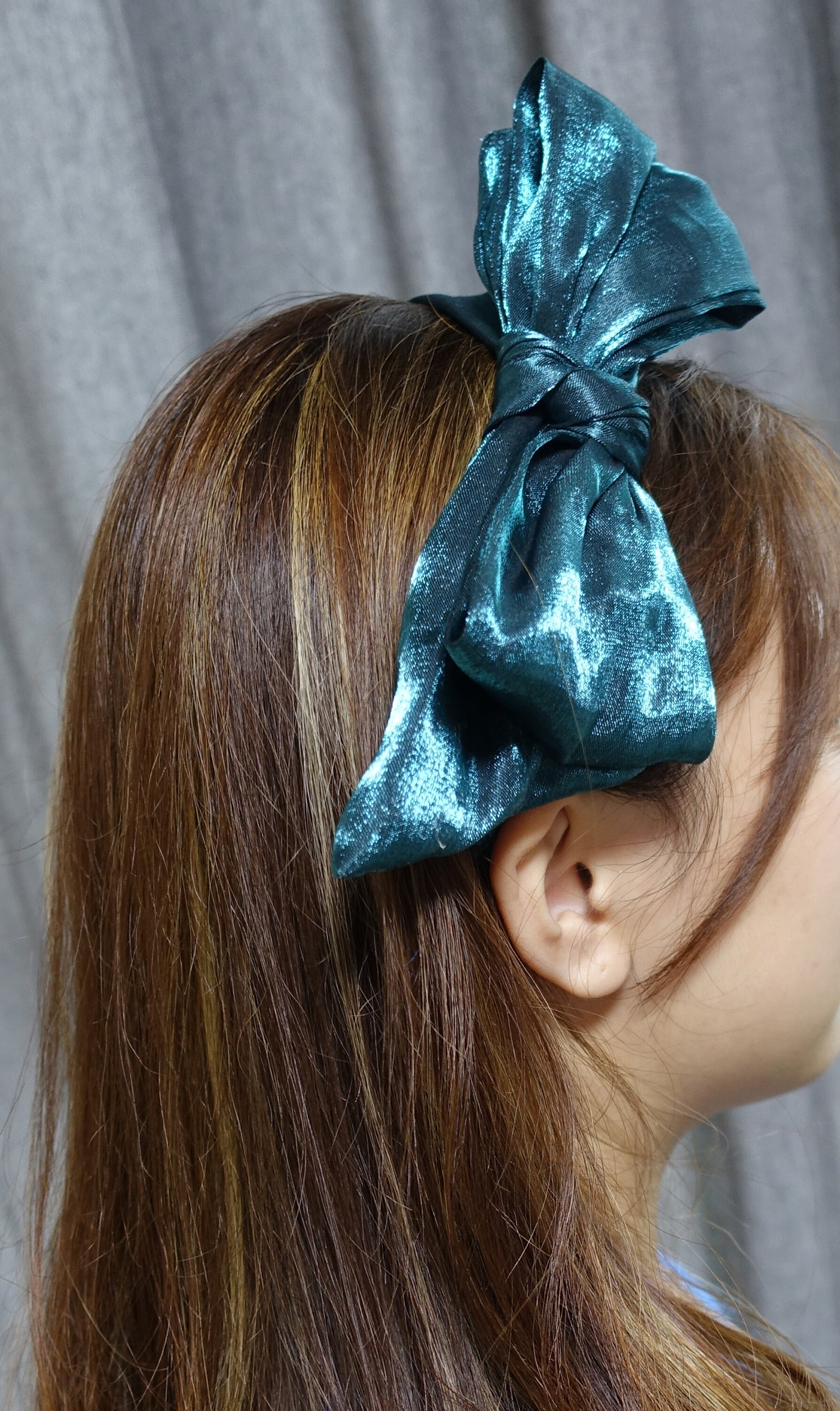 Bandeau Torsadé En Soie De Mûrier Pour Femme - Uni Bleu Clair, Taille Unique, élastique, 8,5 Cm De Large