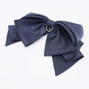 Satin Hair Bow, Layered Hair Bow, Rhinestone Hair Bow for Women - Etsy