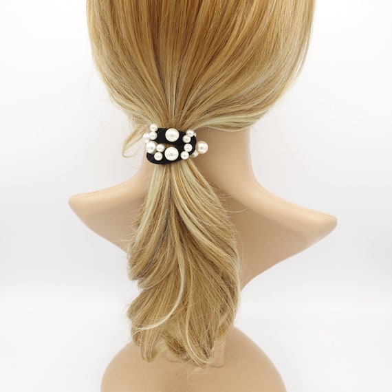 Brown Girls Hair Jumbo Pearl Elastic Ponytail Holder