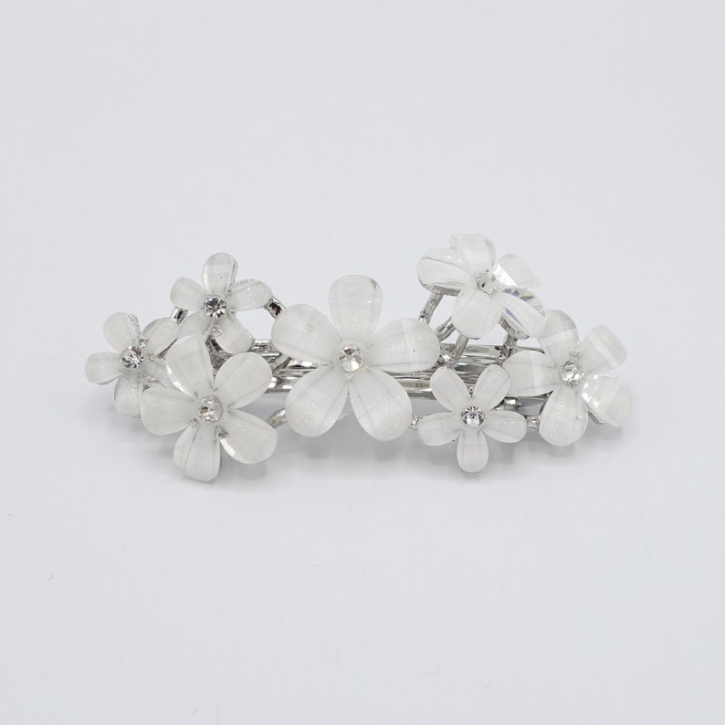 white flower hair barrette image 7