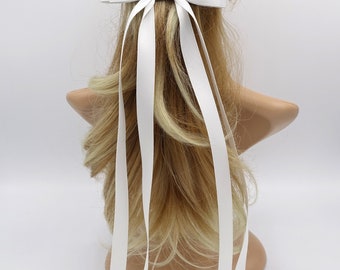 satin hair bow, extra long hair bow for women