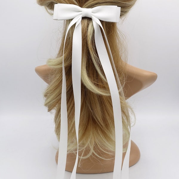 satin hair bow, extra long hair bow for women