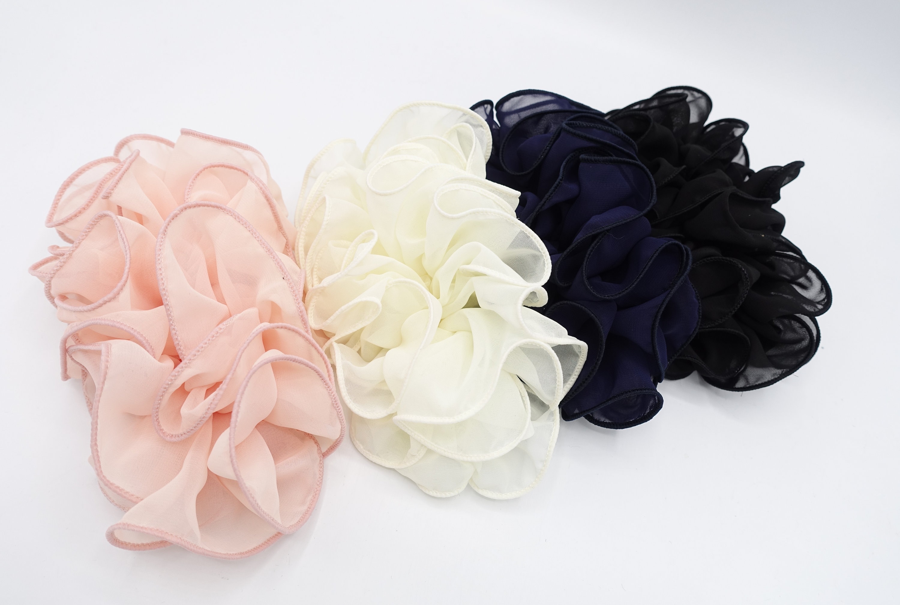 Chiffon Ruffle Flower Hair Barrette Woman Hair Accessory - Etsy