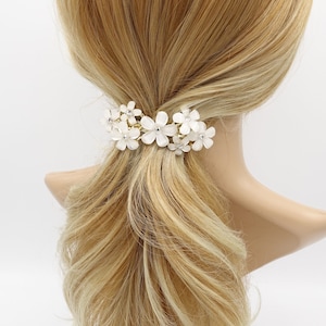 white flower hair barrette image 10