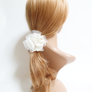 Mesh Trim Chiffon Scrunchies Hair Elastics Women Hair Accessory