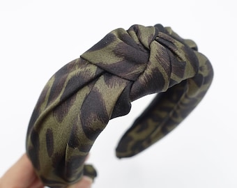 urban leopard print headband knotted hairband satin women hair accessory for women