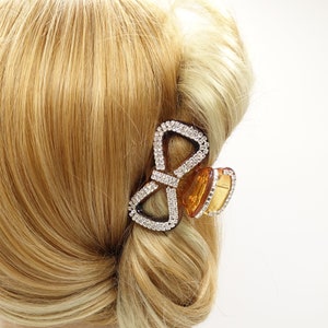 bow hair claw rhinestone embellished hair clamp hair accessory for women