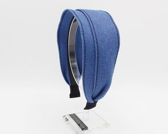 Denim flachen Stirnband Stich Haarband lässig Haar Accessoire für Frauen