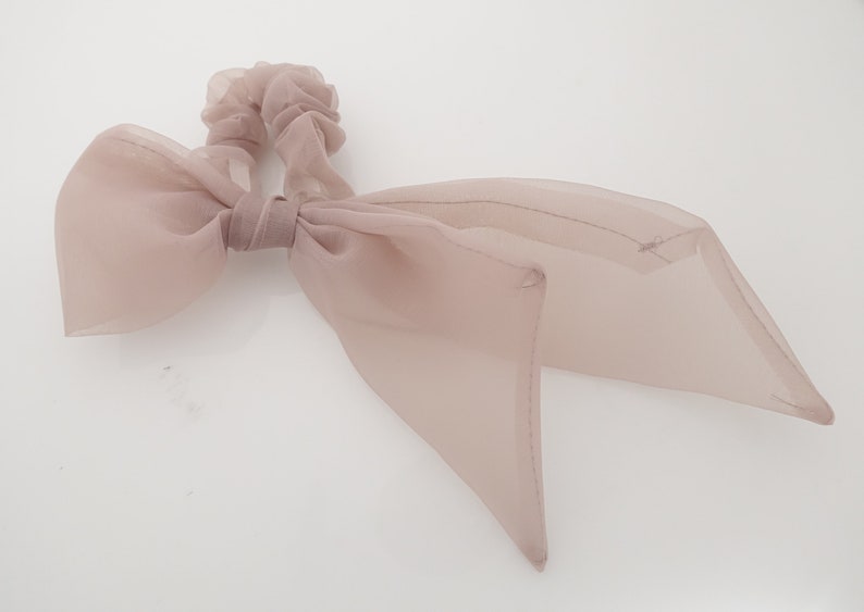 Solid Organdy Mesh Bow Knot Scrunchies Woman Hair Accessory - Etsy