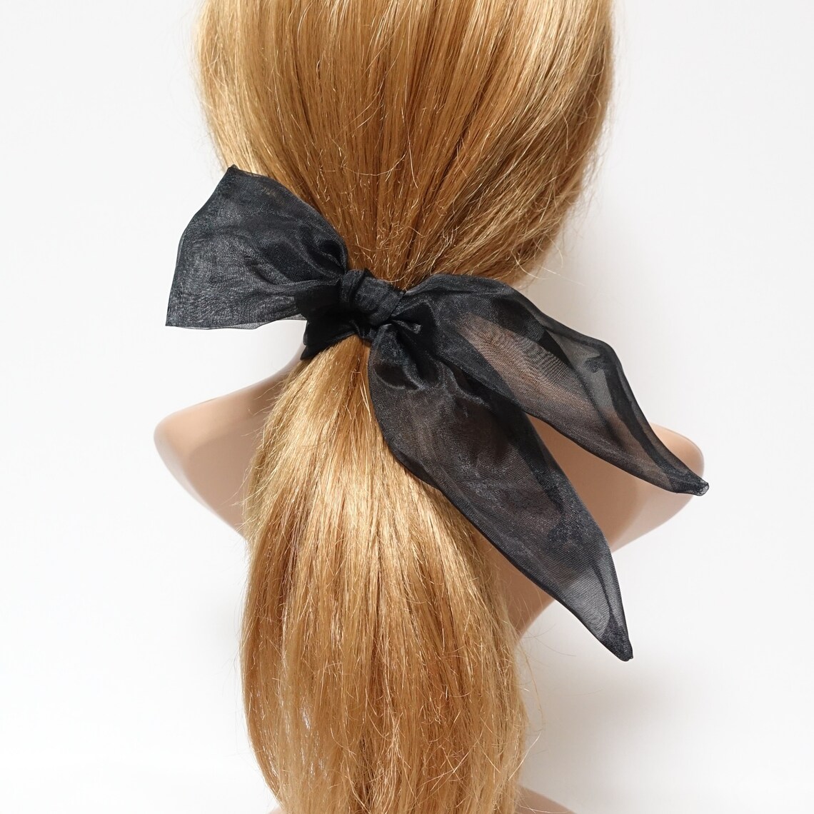 Solid Organdy Mesh Bow Knot Scrunchies Woman Hair Accessory - Etsy