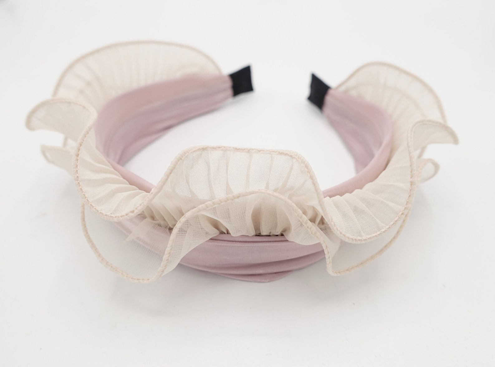 Pleated Lettuce Hem Headband Organdy Hairband Cute Hair Etsy