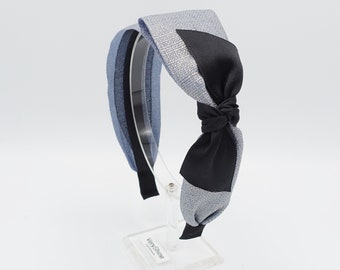 double bow knotted headband black bow layered hairband