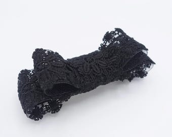 Floral Lace Hair Bow: Elegant Steel Barrette