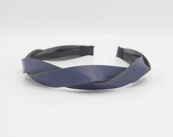leather cross headband twist hairband casual hair accessory for women