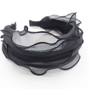 triple lettuce hem headband organdy hairband mesh hair accessory for women