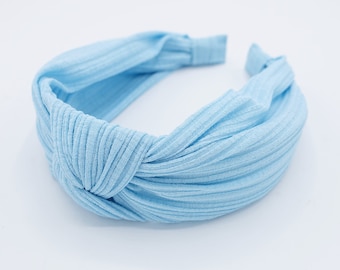 thin stretch chiffon knit knotted headband
