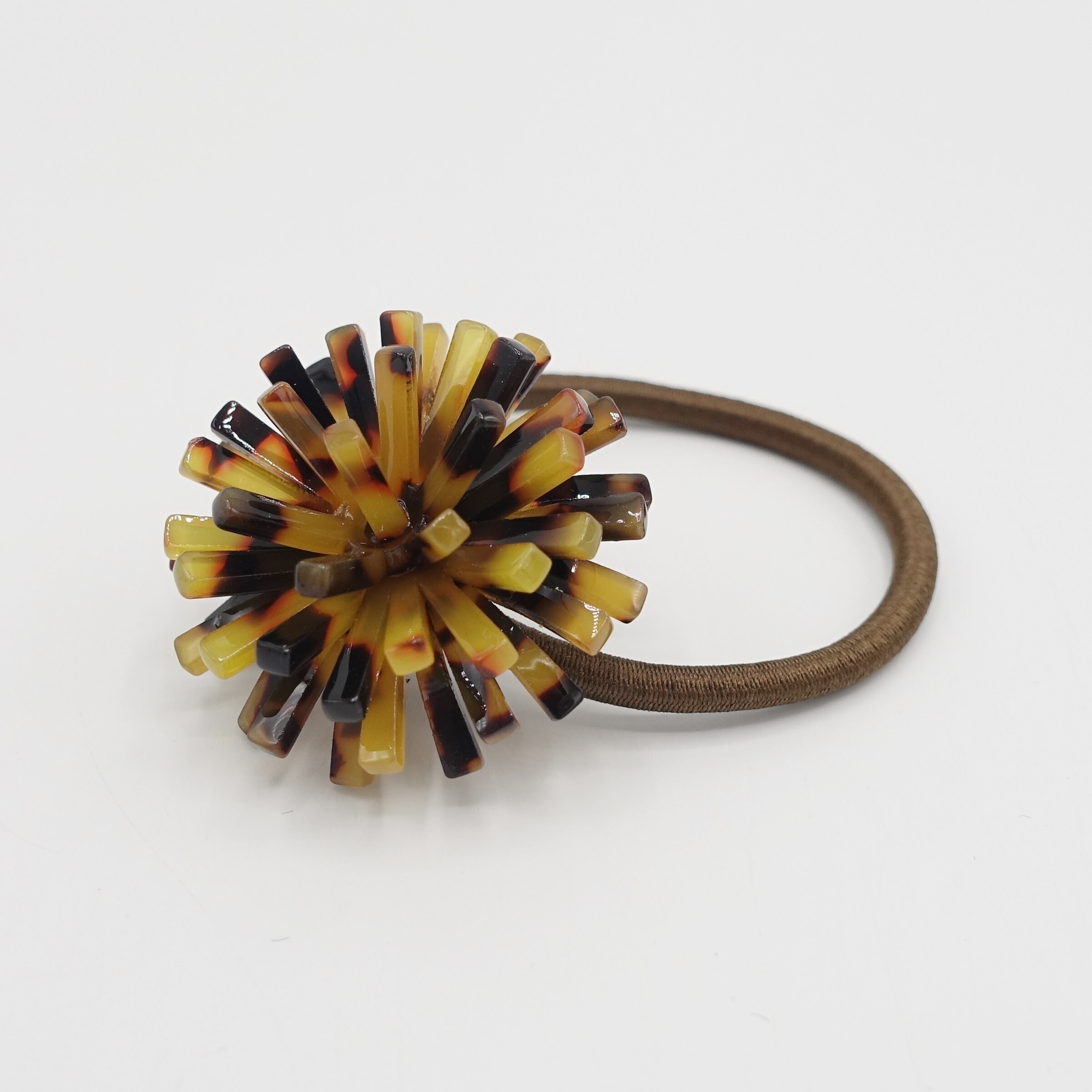 cellulose acetate flower hair elastic ponytail holder