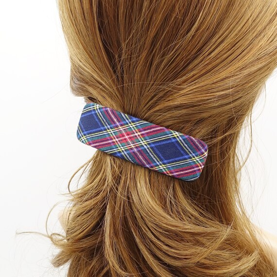 Rectangle Plaid Hair Clips for Women Amazon.com: Bmobuo Pink & White Checkered Hair Clips (3  main image 4