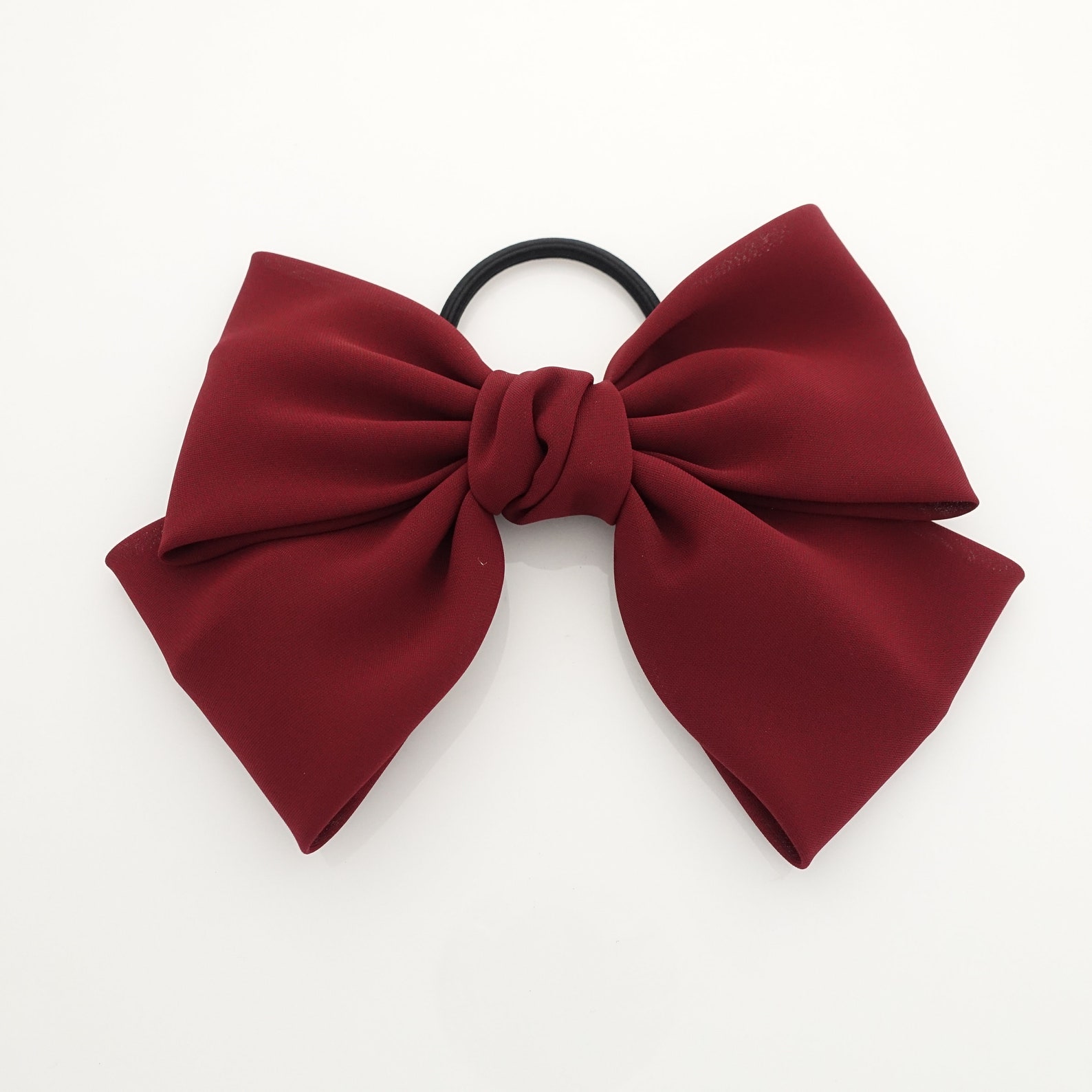 Simple chiffon bow ponytail holder basic style hair bow tie | Etsy